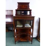 A GOOD QUALITY EDWARDIAN INLAID SIDE CABINET.