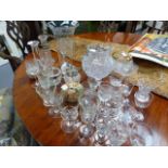 A QTY OF ANTQUE AND OTHER CUT GLASSWARES,ETC.