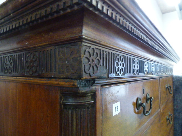 A GEO.III.MAHOGANY CHEST ON CHEST WITH BRUSHING SLIDE. - Image 6 of 20