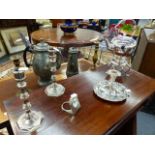 A QTY OF SILVERPLATEDWARES.