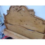 A PINE DOUBLE BED.