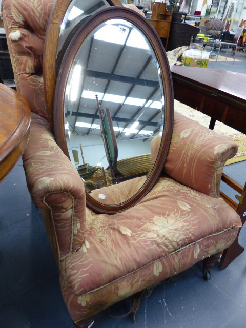 A VICTORIAN ARMCHAIR.