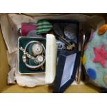 VARIOUS WRISTWATCHES, PIN BROOCHES,MEDALS,ETC.