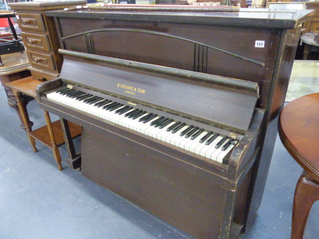 A SQUIRE & SON UPRIGHT PIANO.