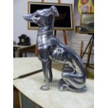 AN ART DECO STYLE ALLOY DOG.