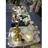 A QTY OF ASSORTED CHINAWARES, PLATED ITEMS,ETC.