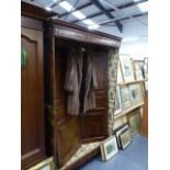 A LARGE GEO.III.MAHOGANY WARDROBE WITH PANEL DOORS.