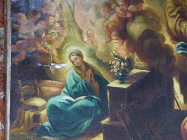 ITALIAN SCHOOL AFTER THE OLD MASTERS A RELIGIOUS SCENE OF MARY AND OTHER FIGURES OIL ON CANVAS, - Image 2 of 15