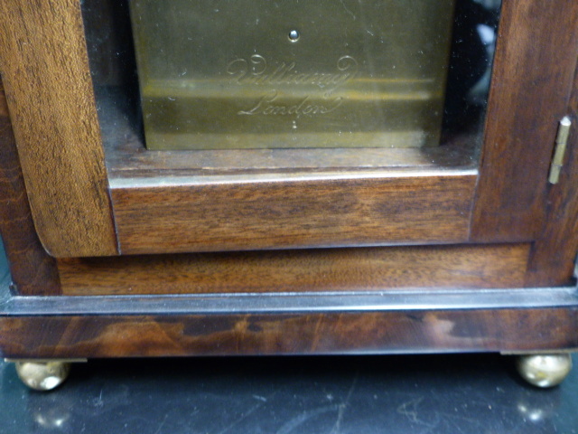 VULLIAMY,LONDON . A LATE GEORGIAN MAHOGANY AND EBONY INLAID BRACKET CLOCK. PLAIN SILVERED DIAL - Image 13 of 39