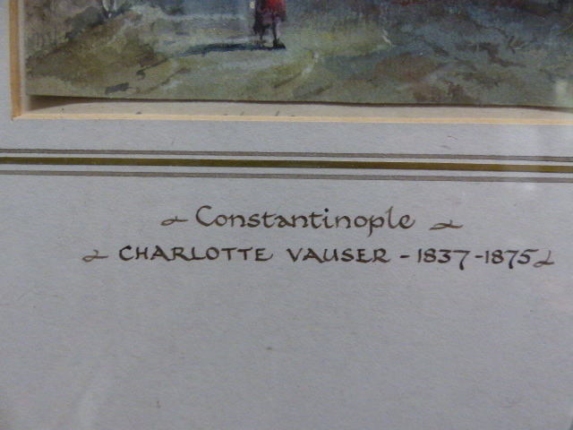 ATTRIBUTED TO CHARLOTTE VAUSER (1837-1875) CONSTANTINOPLE, WATERCOLOUR. 13 x 11cms. - Image 3 of 4