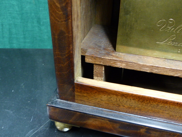 VULLIAMY,LONDON . A LATE GEORGIAN MAHOGANY AND EBONY INLAID BRACKET CLOCK. PLAIN SILVERED DIAL - Image 23 of 39