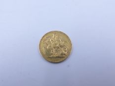 AN 1887 VICTORIAN FULL GOLD SOVEREIGN COIN.