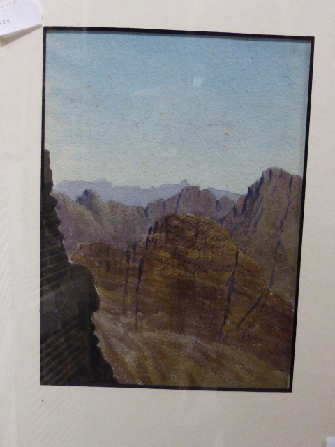 J.C. HARRISON (20th.C.) A SOUTH AFRICAN MOUNTAIN VIEW, WATERCOLOUR. 18.5 x 14cms. - Image 2 of 8