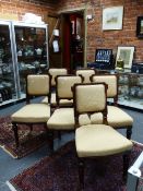 A SET OF SIX LATE VICTORIAN MAHOGANY DINING CHAIRS IN THE MANNER OF LAMB, MANCHESTER.