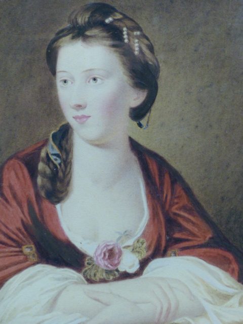 18th/19th.C. ENGLISH SCHOOL. PORTRAIT OF A LADY, WATERCOLOUR. 24 x 18cms. - Image 9 of 21