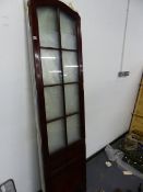 AN EARLY 20th.C.FOUR FOLD 3/4 GLAZED ROOM DIVIDER OR SCREEN. W.244 x H.224cms.