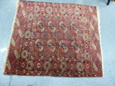 ANTIQUE TEKKE BOKHARA RUG. 116 x 103cms.