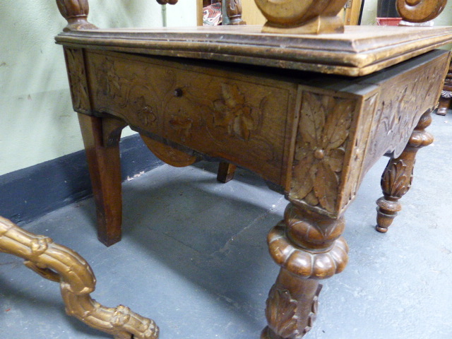 A 19th.C.SWISS BLACK FOREST CARVED AND INLAID ARMCHAIR WITH UNUSUAL SPRUNG SEAT AND INTEGRAL - Image 37 of 48