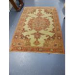 AN ANTIQUE PERSIAN MALAYER RUG. 202 x 139cms.