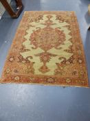 AN ANTIQUE PERSIAN MALAYER RUG. 202 x 139cms.