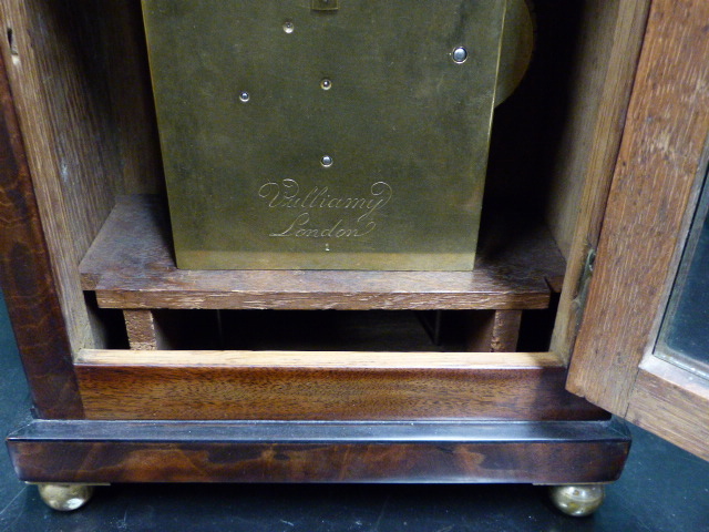 VULLIAMY,LONDON . A LATE GEORGIAN MAHOGANY AND EBONY INLAID BRACKET CLOCK. PLAIN SILVERED DIAL - Image 18 of 39