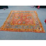 AN ANTIQUE TURKISH USHAK SMALL CARPET. 216 x 200cms.