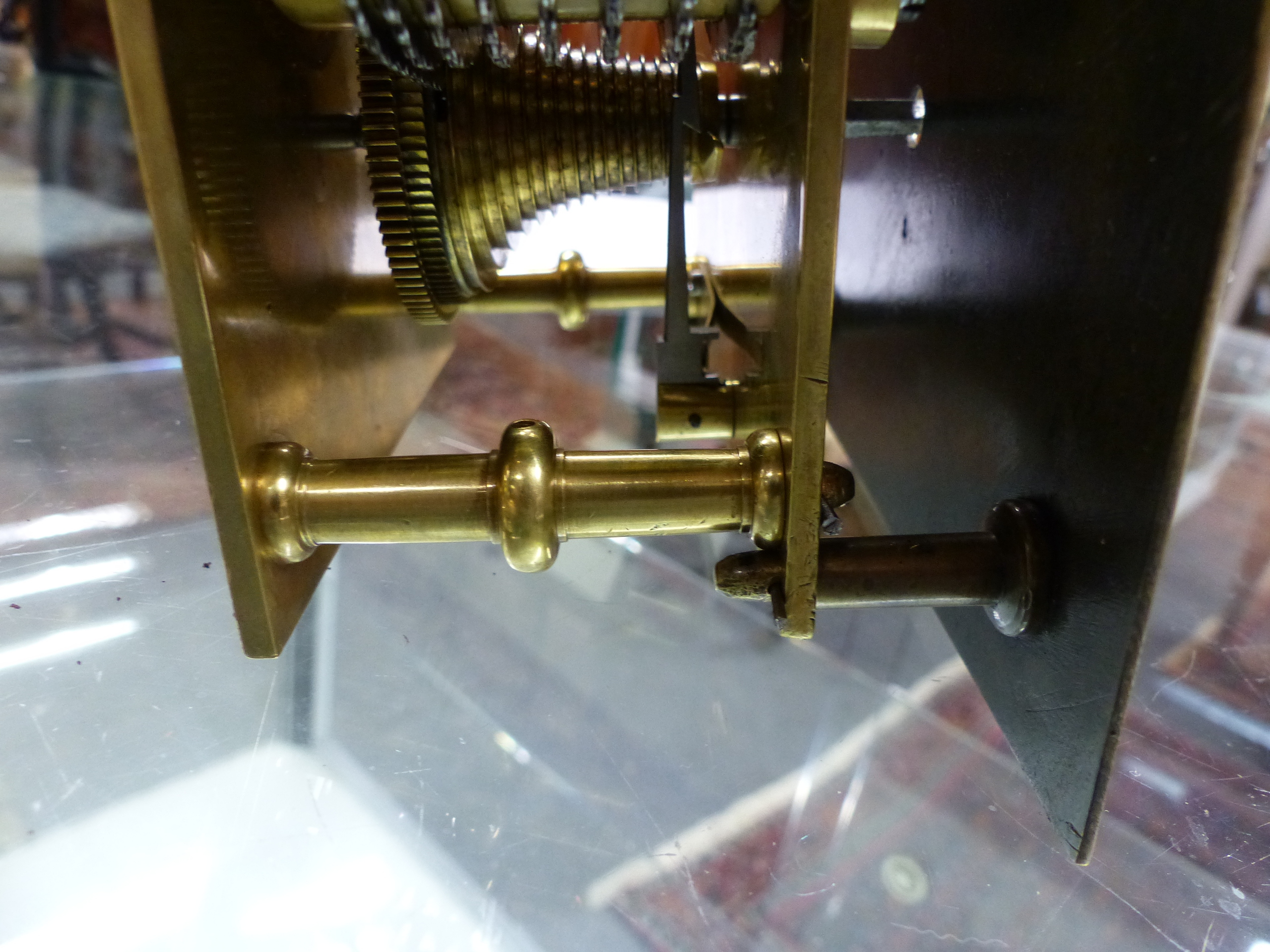 VULLIAMY,LONDON . A LATE GEORGIAN MAHOGANY AND EBONY INLAID BRACKET CLOCK. PLAIN SILVERED DIAL - Image 35 of 39