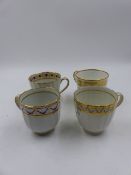 VARIOUS 19th.C. TEA BOWLS AND SAUCERS, ETC