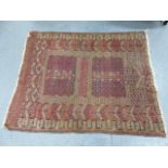 ANTIQUE HATCHLI BOKHARA RUG. 128 x 163cms.