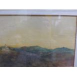 CLARA MONTALBA (1842-1929) AN ITALIAN LANDSCAPE. SIGNED WATERCOLOUR. 17.5 x 25.5cms.