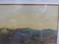 CLARA MONTALBA (1842-1929) AN ITALIAN LANDSCAPE. SIGNED WATERCOLOUR. 17.5 x 25.5cms.