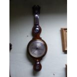 A 19th.C.FIVE GLASS BANJO BAROMETER SIGNED WALFORD, BANBURY. OVERALL H.107cms.