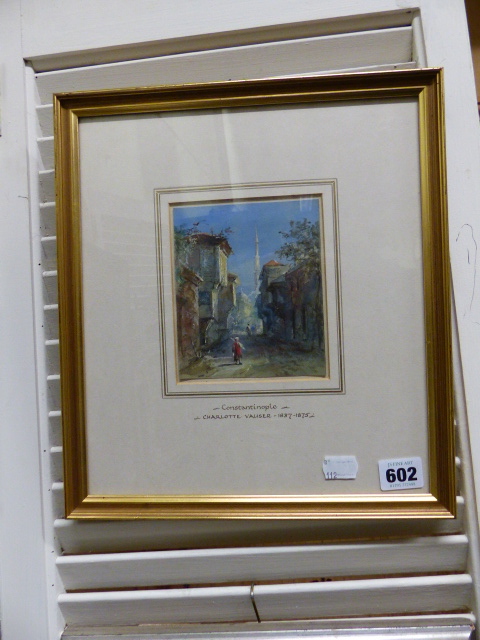 ATTRIBUTED TO CHARLOTTE VAUSER (1837-1875) CONSTANTINOPLE, WATERCOLOUR. 13 x 11cms. - Image 4 of 4
