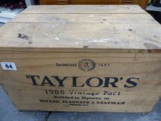 PORT, CASE OF TAYLORS 1985 VINTAGE PORT