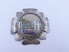 A VICTORIAN SILVER HALLMARKED REMODELLED BROOCH, DATED 1886, SILVER MAKERS MARK MDL FOR MARCUS DAVID