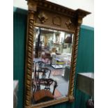 A 19th.C.GILT FRAMED PIER MIRROR. W.67 x H.101cms.