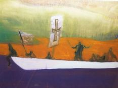 PETER DOIG (ARR) 1959- THE CANOE A LIMITED EDITION AQUATINT 32/500. 59.5 x 75cms.