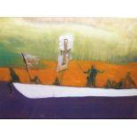 PETER DOIG (ARR) 1959- THE CANOE A LIMITED EDITION AQUATINT 32/500. 59.5 x 75cms.