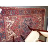 A PERSIAN HAMADAN RUG. 218 x 135cms.