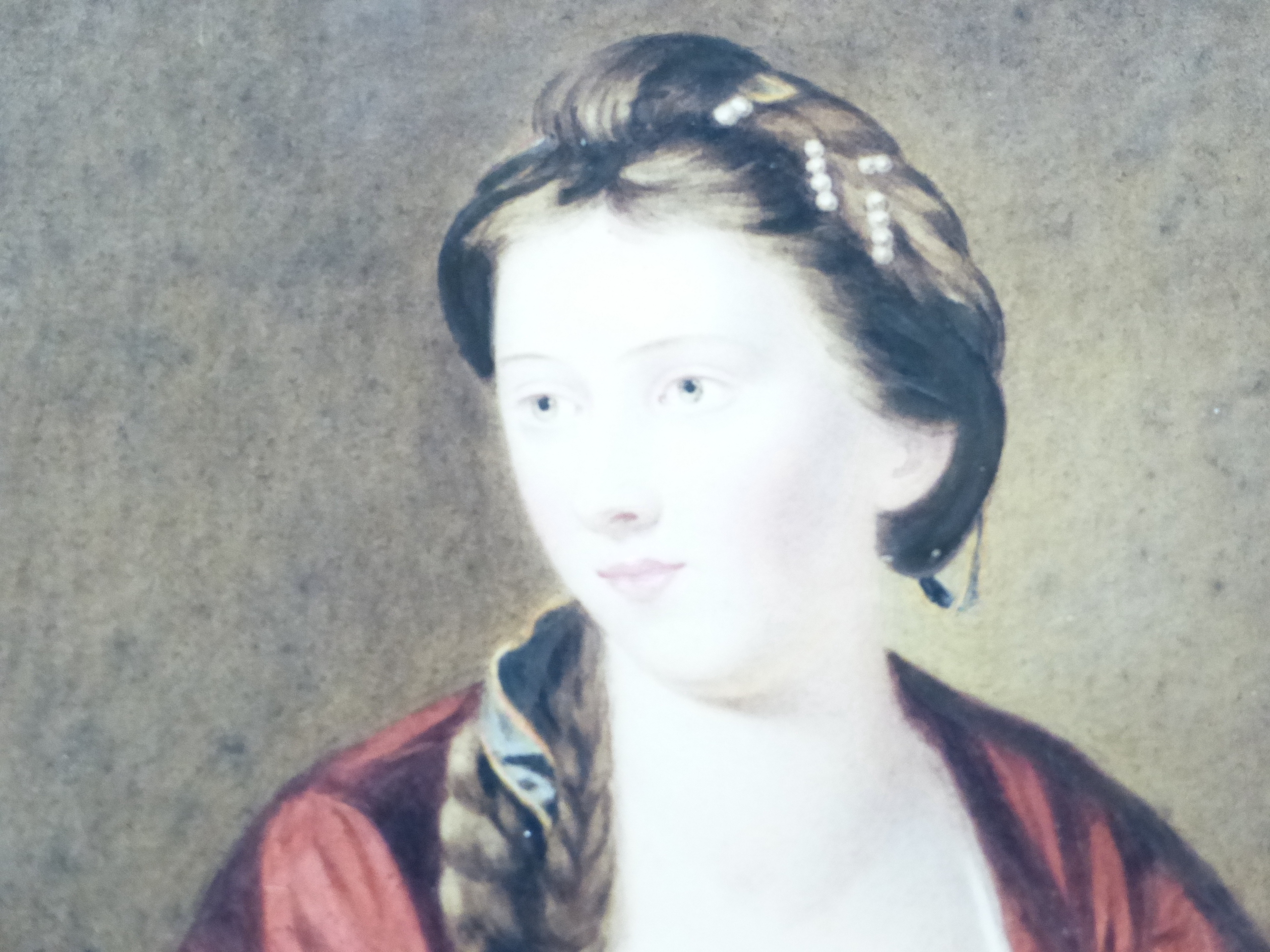 18th/19th.C. ENGLISH SCHOOL. PORTRAIT OF A LADY, WATERCOLOUR. 24 x 18cms. - Image 3 of 21