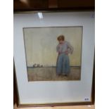 WILLIAM LEE HANKEY (1869-1952) FRANCE SIGNED WATERCOLOUR WITH GALLERY LABEL VERSO. 30 x 30cms.