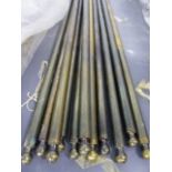 A SET OF LARGE ANODISED STAIR RODS APPROX. D.18mms 31 x L.137cms.