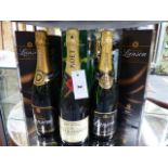 SIX BOTTLES OF CHAMPAGNE TO INCLUDE LANSON AND MOET.