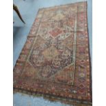 ANTIQUE PERSIAN SHIRAZ RUG. 285 x 164cms.