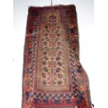 ANTIQUE BELOUCH PRAYER RUG. 86 x 158cms.