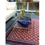 A PIERE VANDEL MID CENTURY TWO TIER GLASS TOP COFFEE TABLE ON LUCITE SUPPORTS. TOP 108 x 57cms H.40