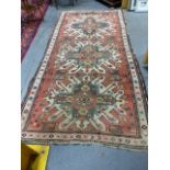 ANTIQUE CAUCASIAN KAZAK RUG. 285 x 143cms.