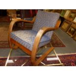 A RARE MID CENTURY ALVAAR ALTO BENTWOOD ARMCHAIR.