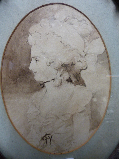 A 19th.C.CARVED BLACK FOREST TYPE EASEL BACK FRAME CONTAINING A WATERCOLOUR PORTRAIT OF A YOUNG - Image 2 of 15