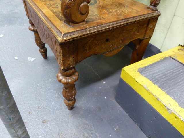 A 19th.C.SWISS BLACK FOREST CARVED AND INLAID ARMCHAIR WITH UNUSUAL SPRUNG SEAT AND INTEGRAL - Image 40 of 48